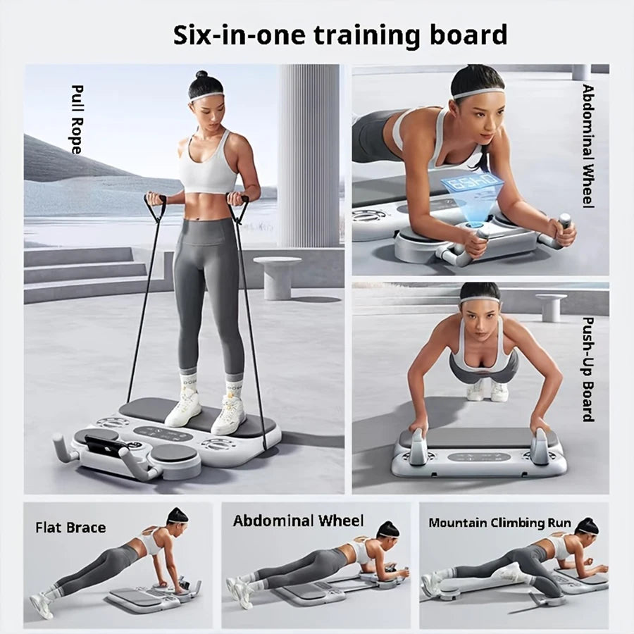 6in1 Abdominal Board with Resistance Bands Roller