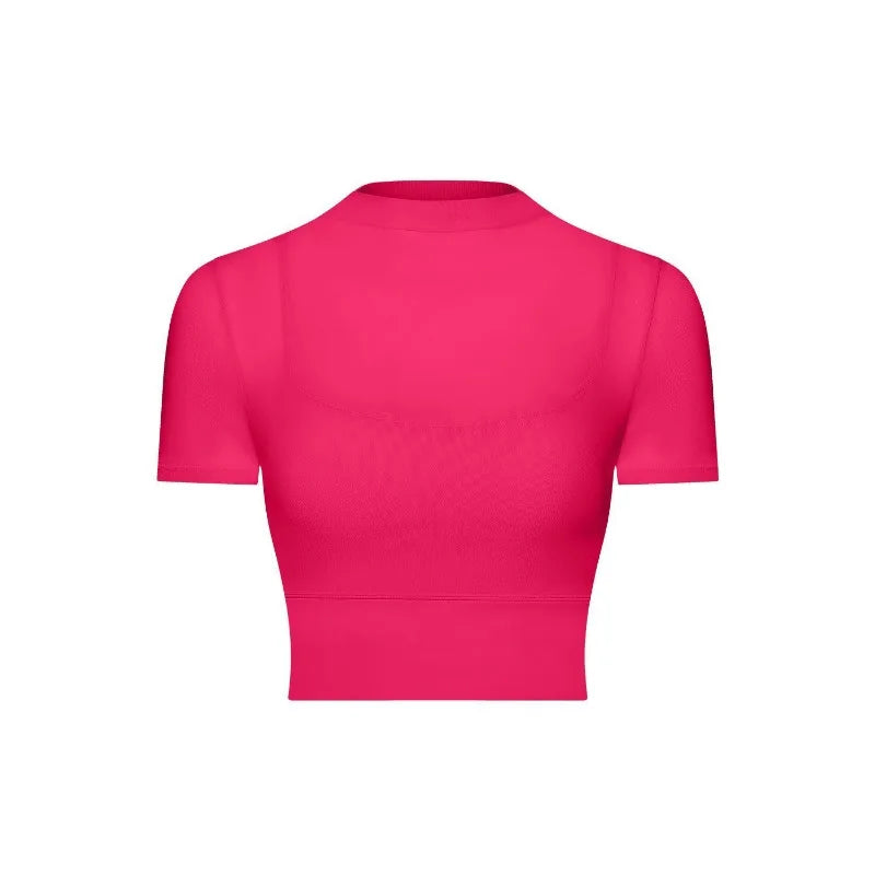 Mesh Sports Bra with Sleeves and Pads