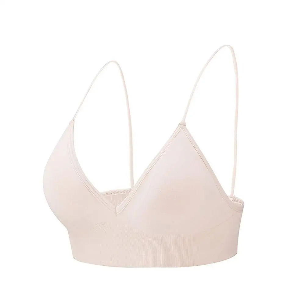 Deep V Triangle Cup Tube Top Sports Bra