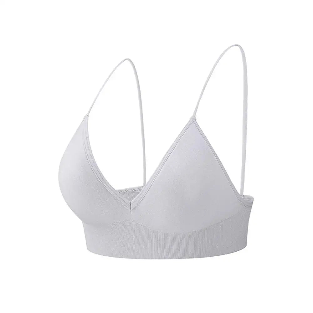 Deep V Triangle Cup Tube Top Sports Bra