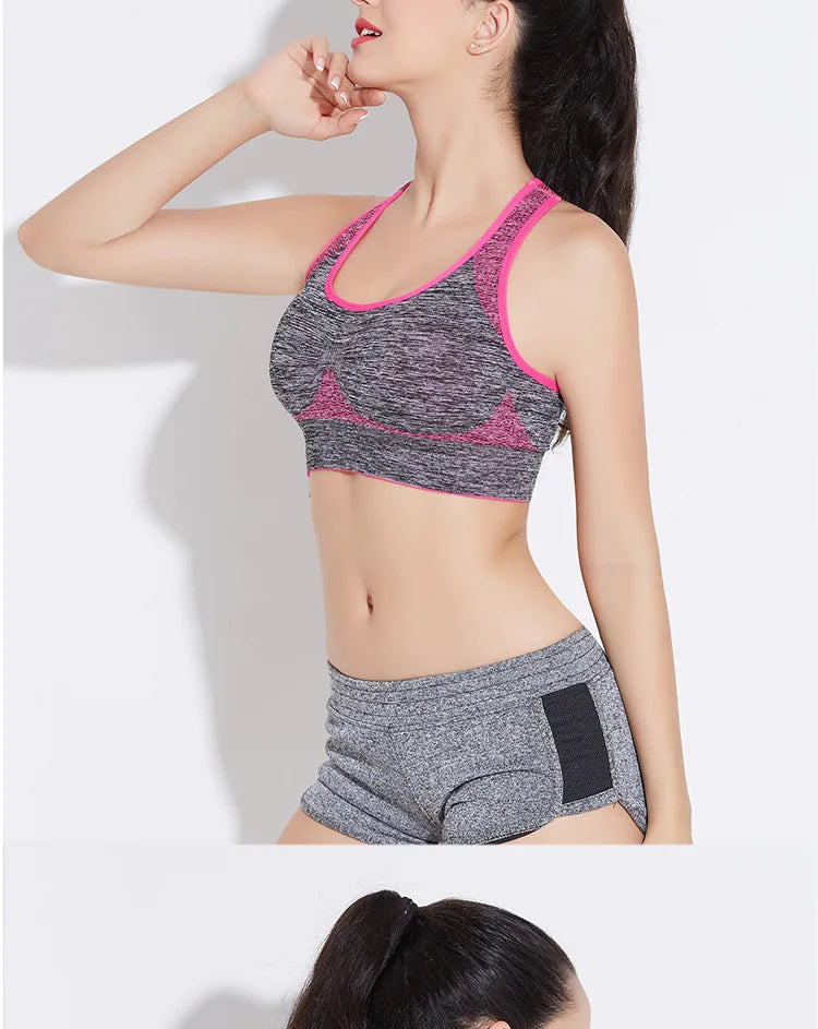 Seamless Crop Top Sports Bra Yoga Vest for Women