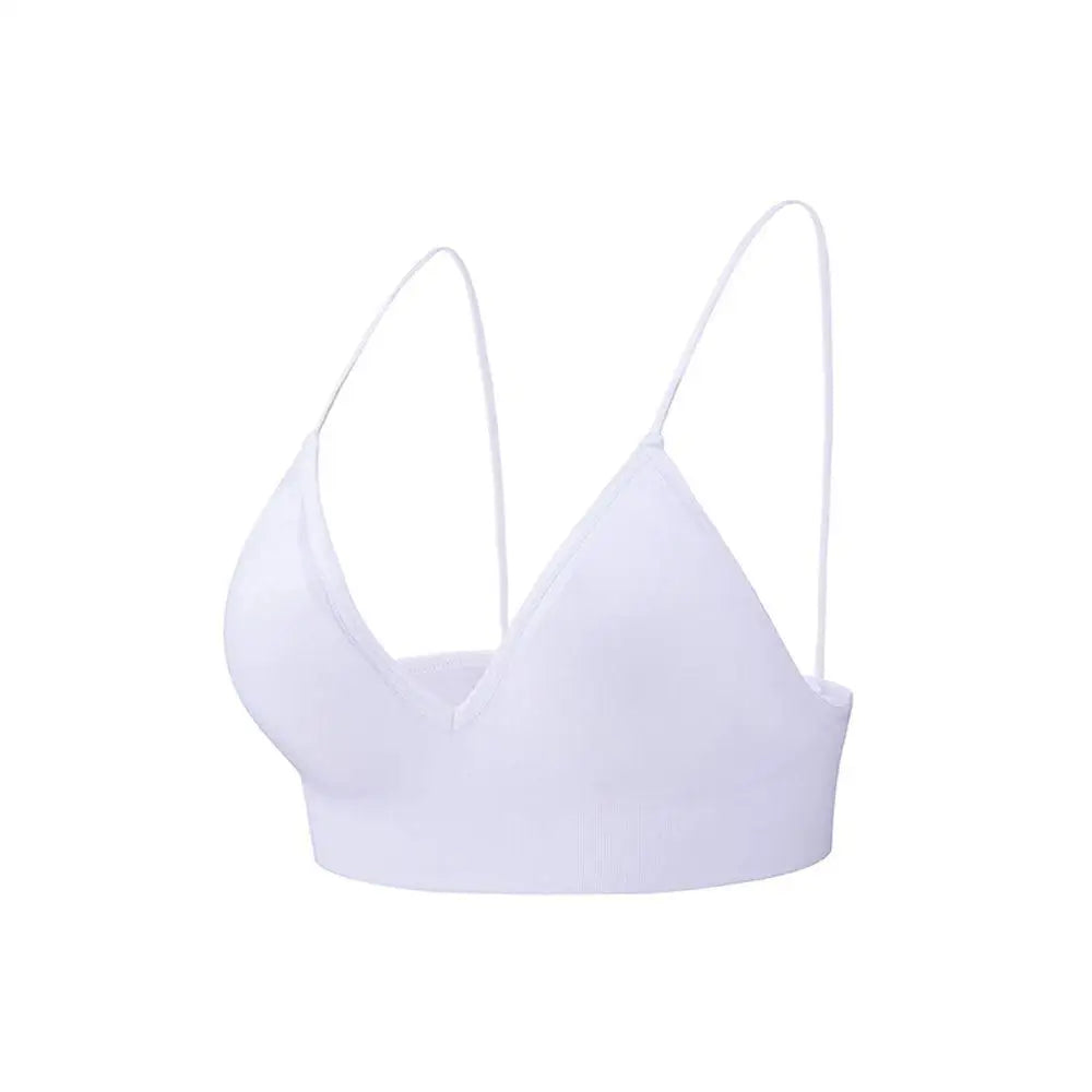 Deep V Triangle Cup Tube Top Sports Bra