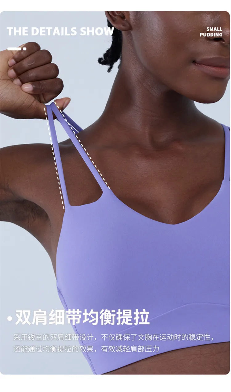 Cross Back Shockproof Padded Sports Bra