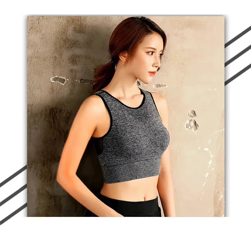 Shockproof Sports Bra Mesh Crop Top