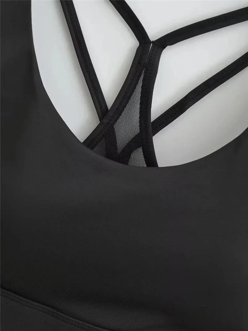 Cross Back Shock Absorption Yoga Bra