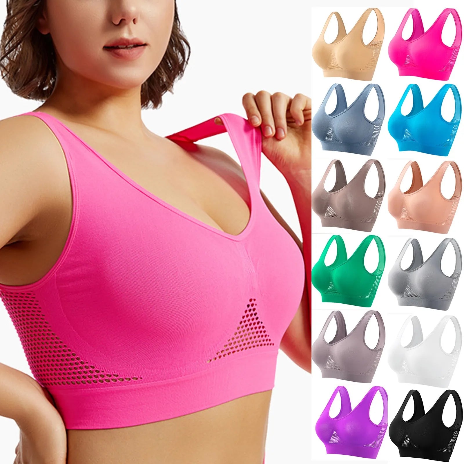 Plus Size Breathable Yoga Running Sports Bra