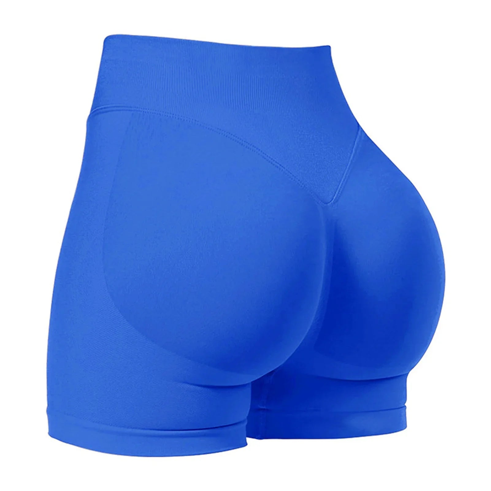 High Waisted Seamless Ribbed Gym Shorts