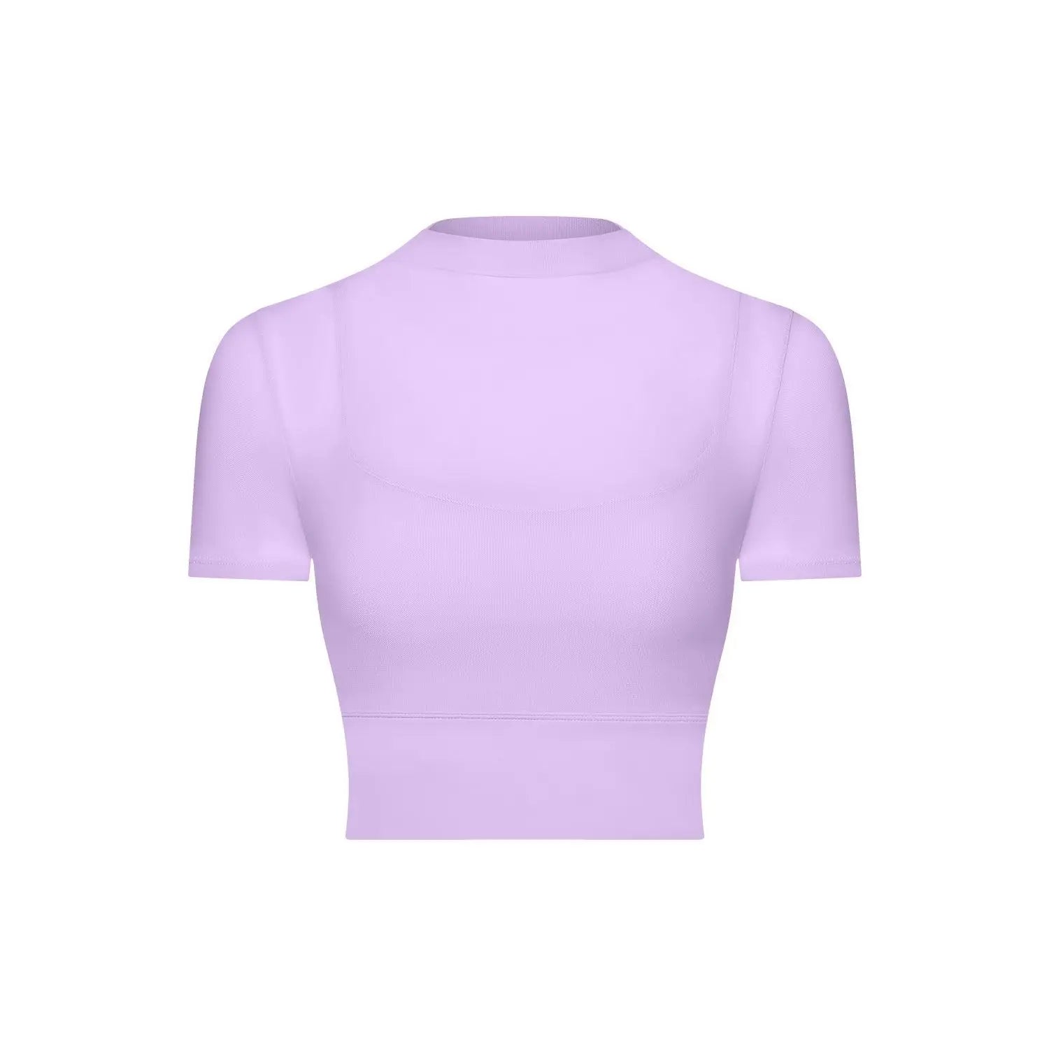 Yoga Gym T Shirt Crop Top with Bra Pads