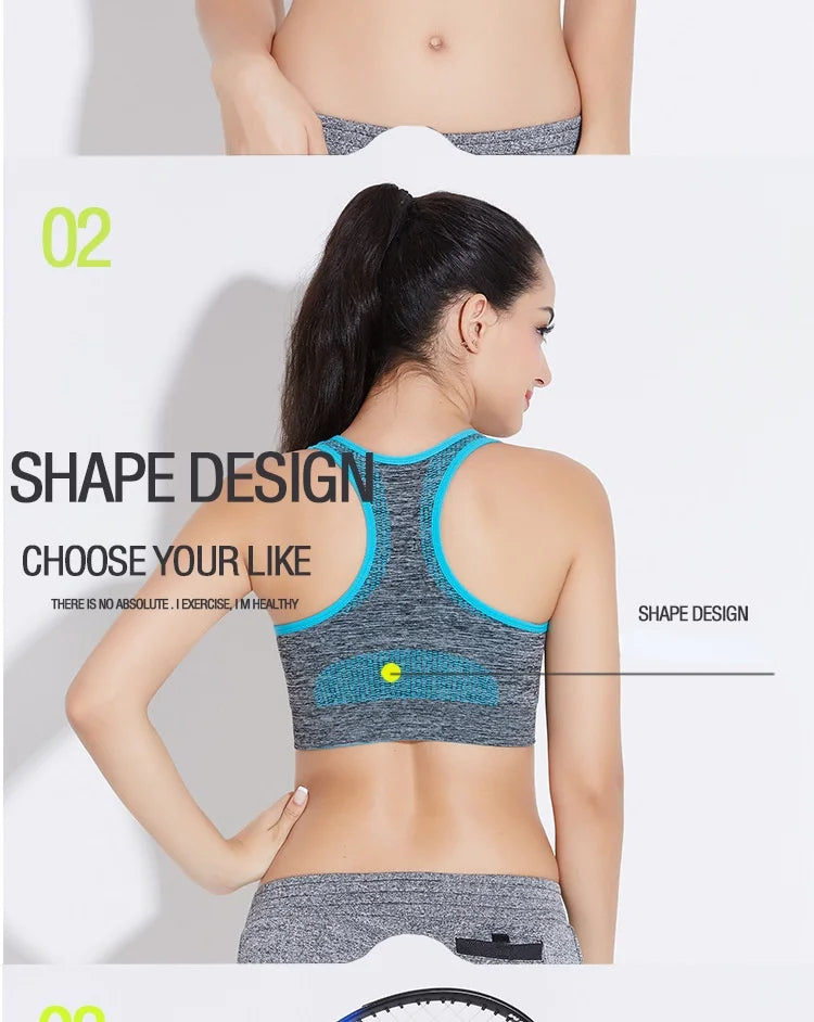 Seamless Crop Top Sports Bra Yoga Vest for Women
