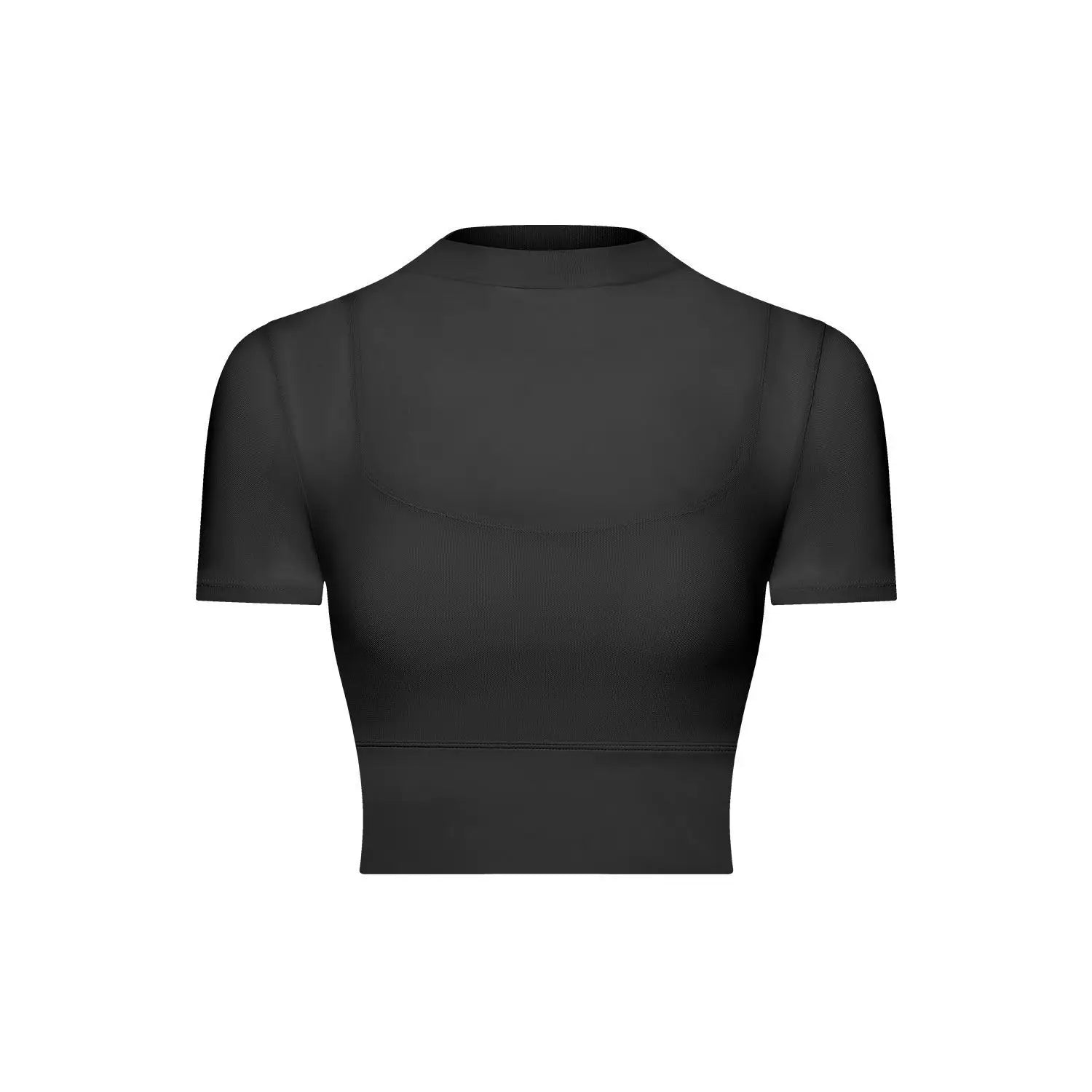 Yoga Gym T Shirt Crop Top with Bra Pads