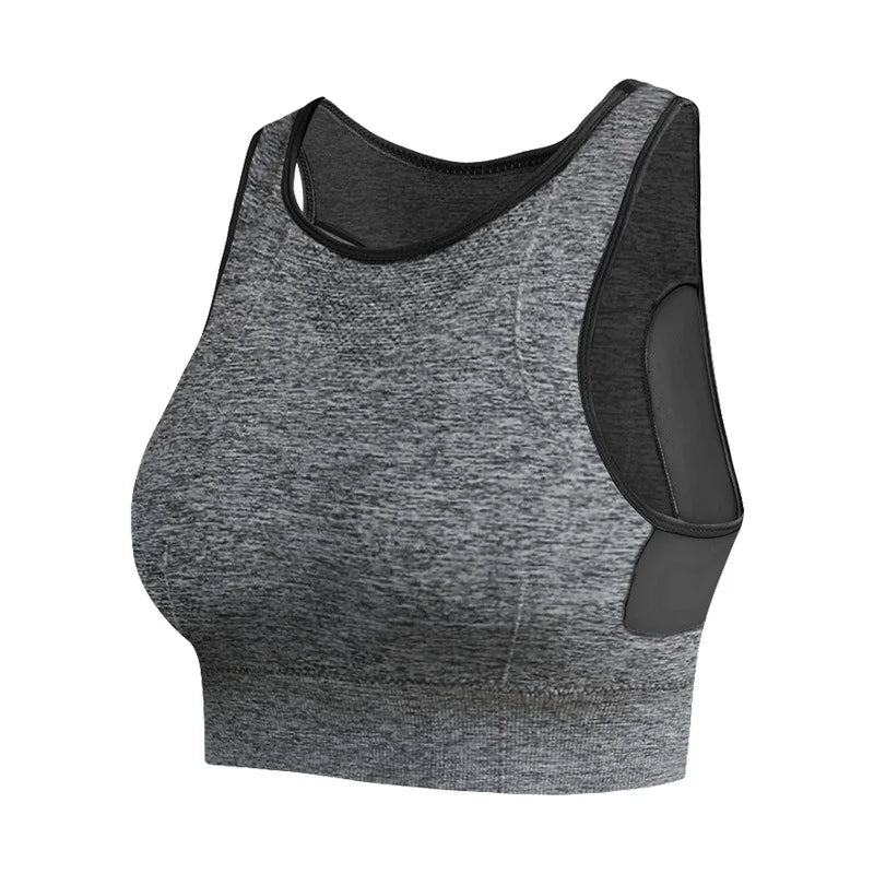 Shockproof Sports Bra Mesh Crop Top