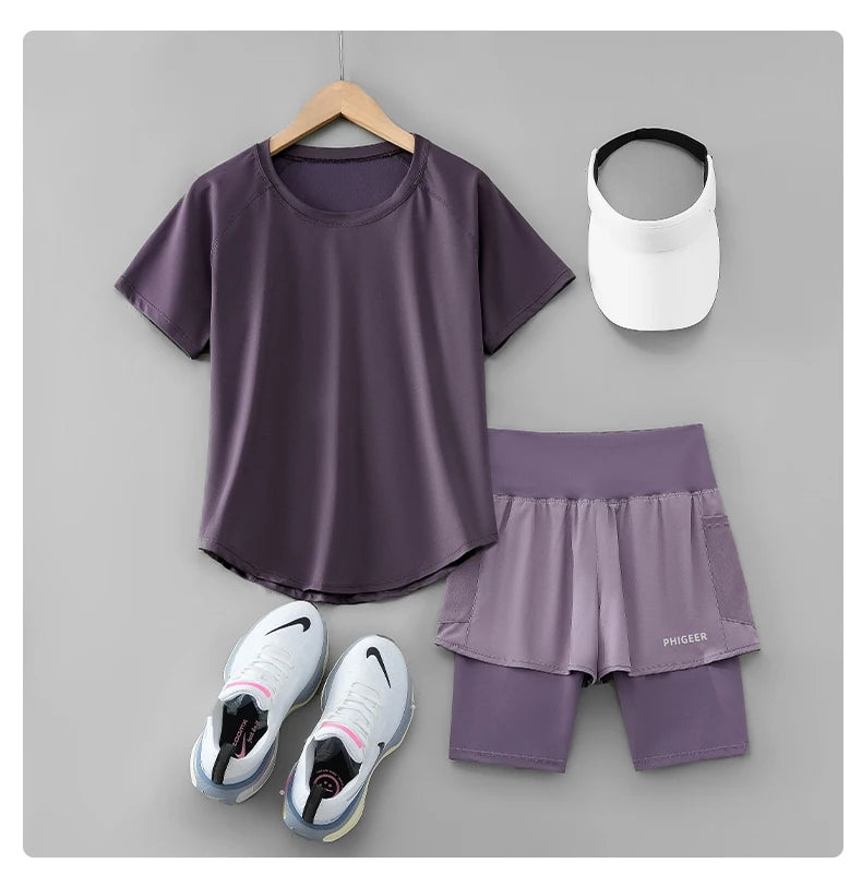 Lightweight Yoga Workout Set 2 in 1 Shorts