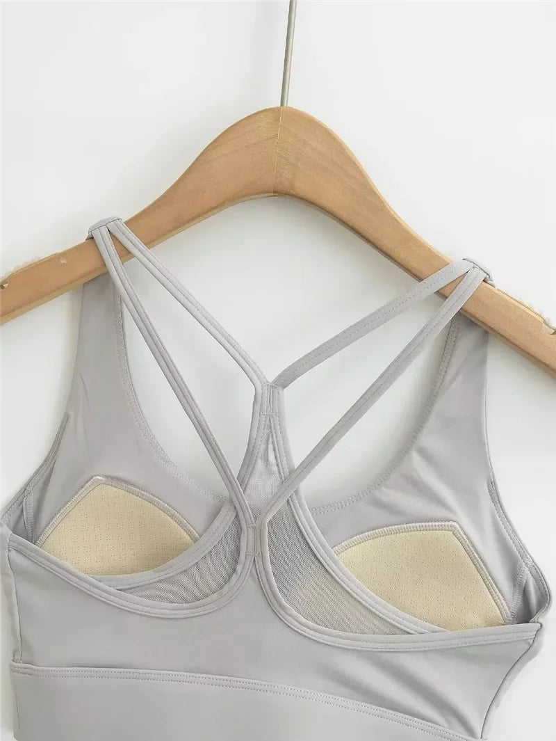 Cross Back Shock Absorption Yoga Bra