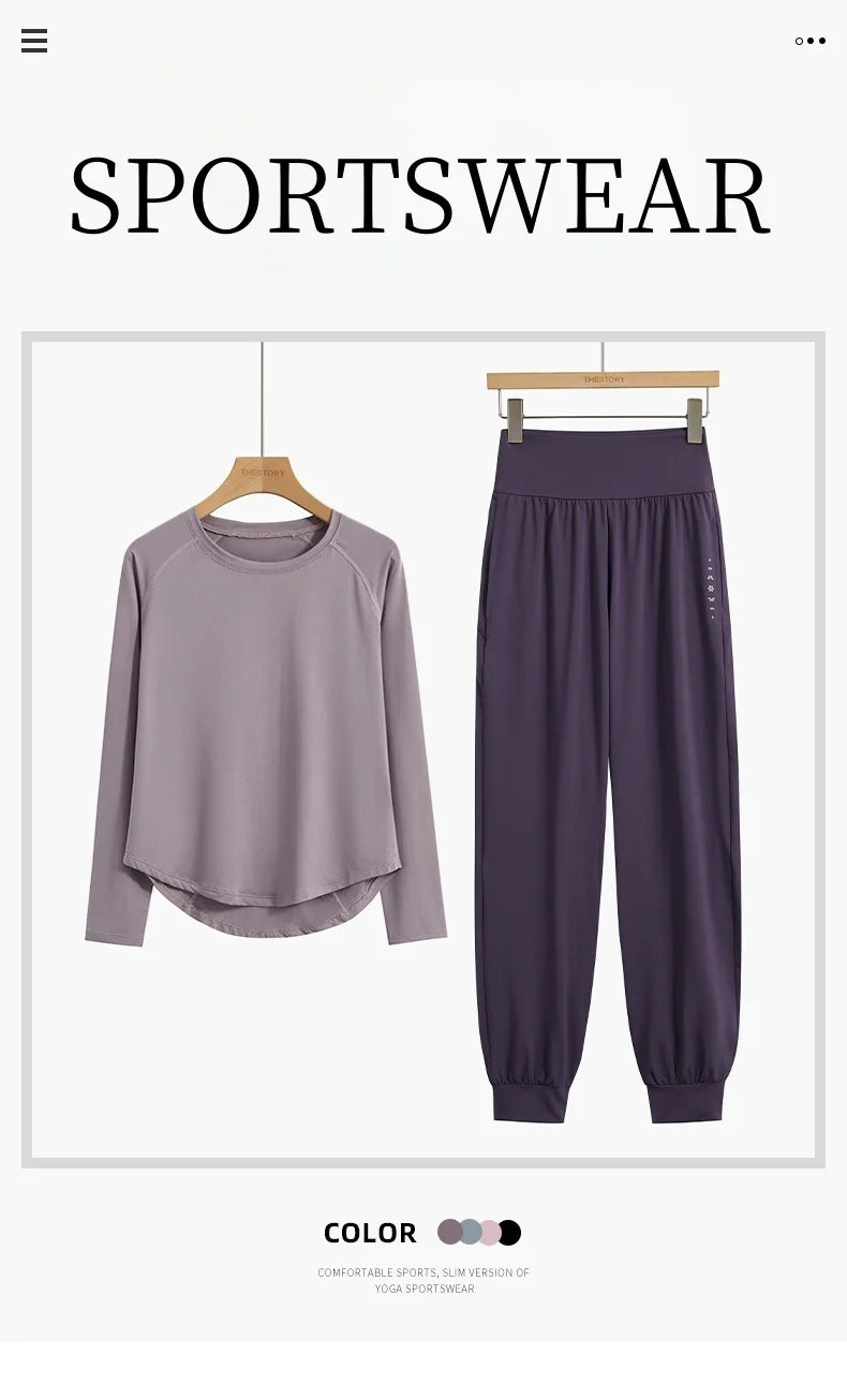 Two Piece Yoga Set Long Sleeve and Pants