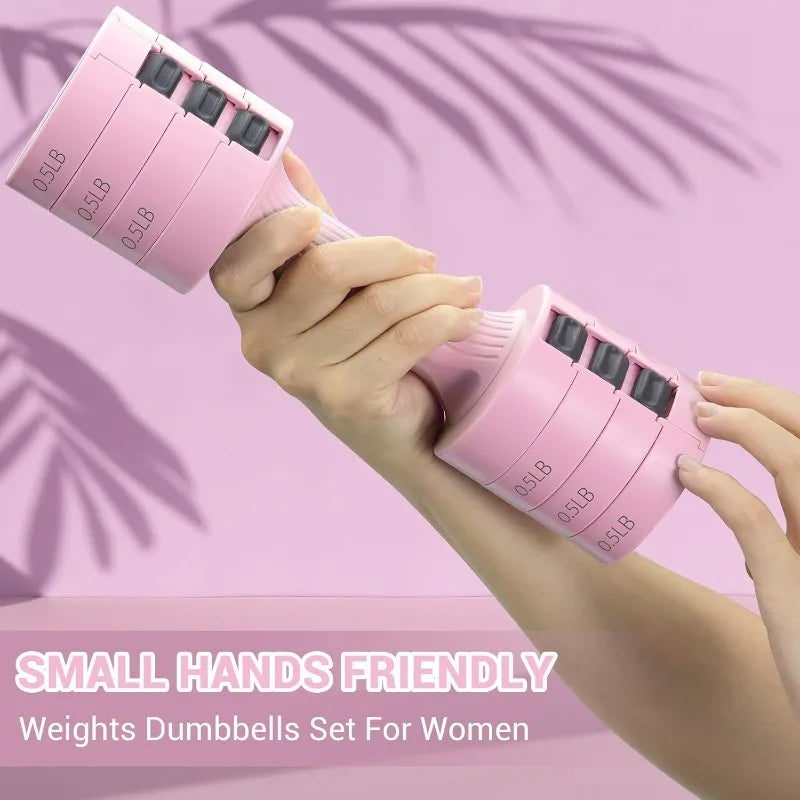 Adjustable Dumbbell Weight Set 2lb to 5lb Pair