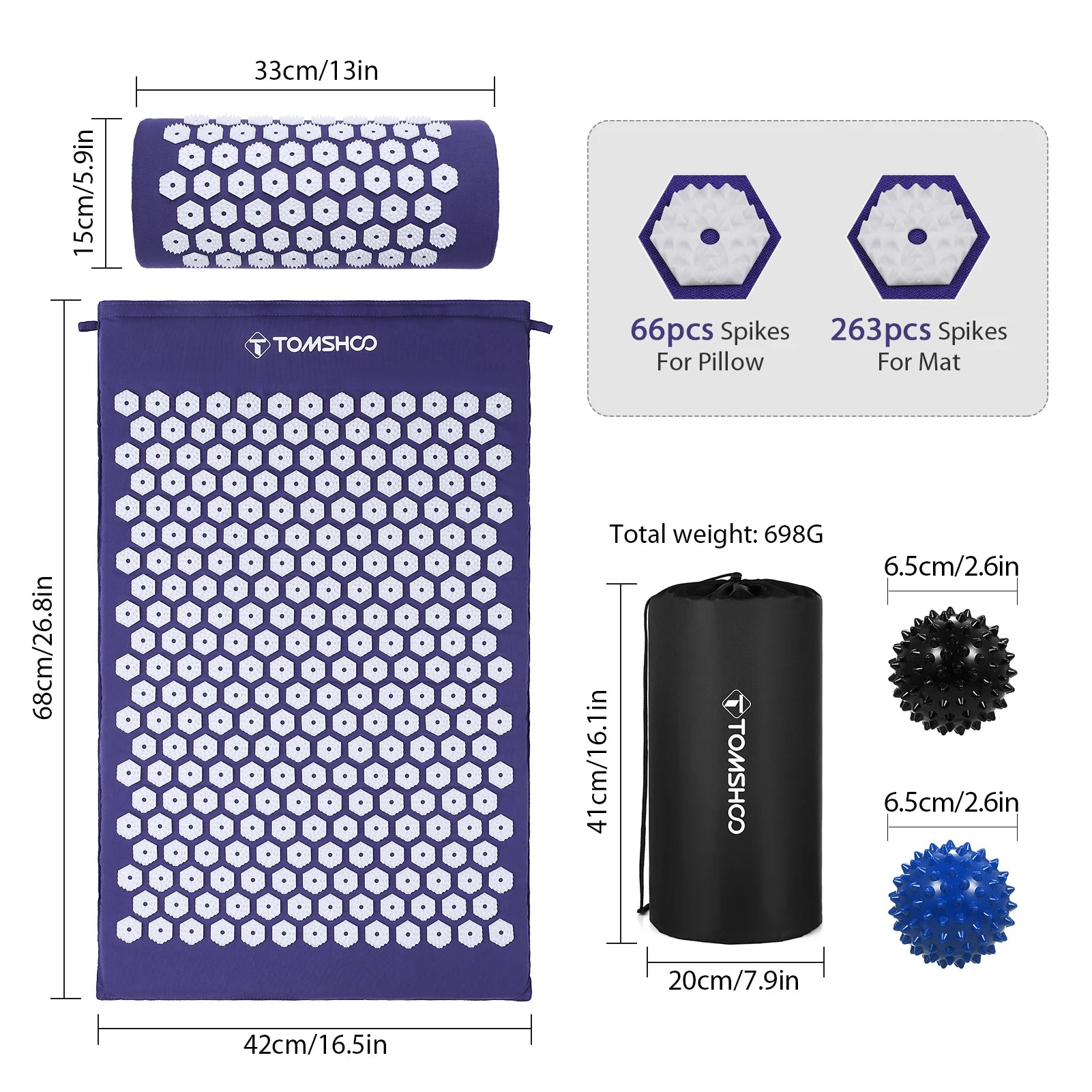 Acupressure Pillow Mat Set for Massage
