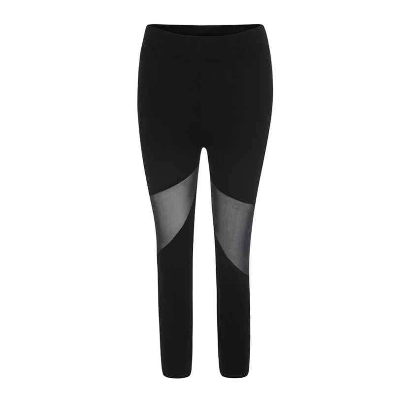 Mesh Patchwork Capri Leggings for Women