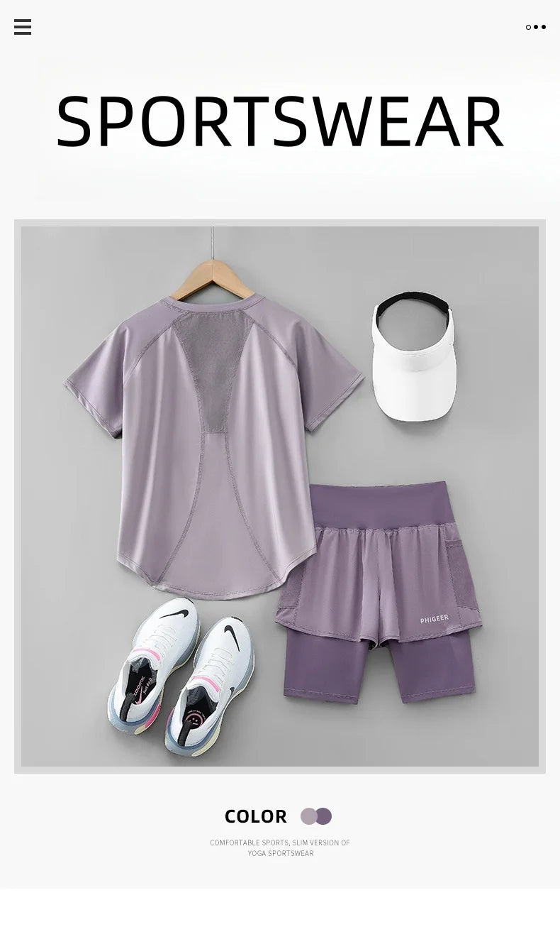 Lightweight Yoga Workout Set 2 in 1 Shorts