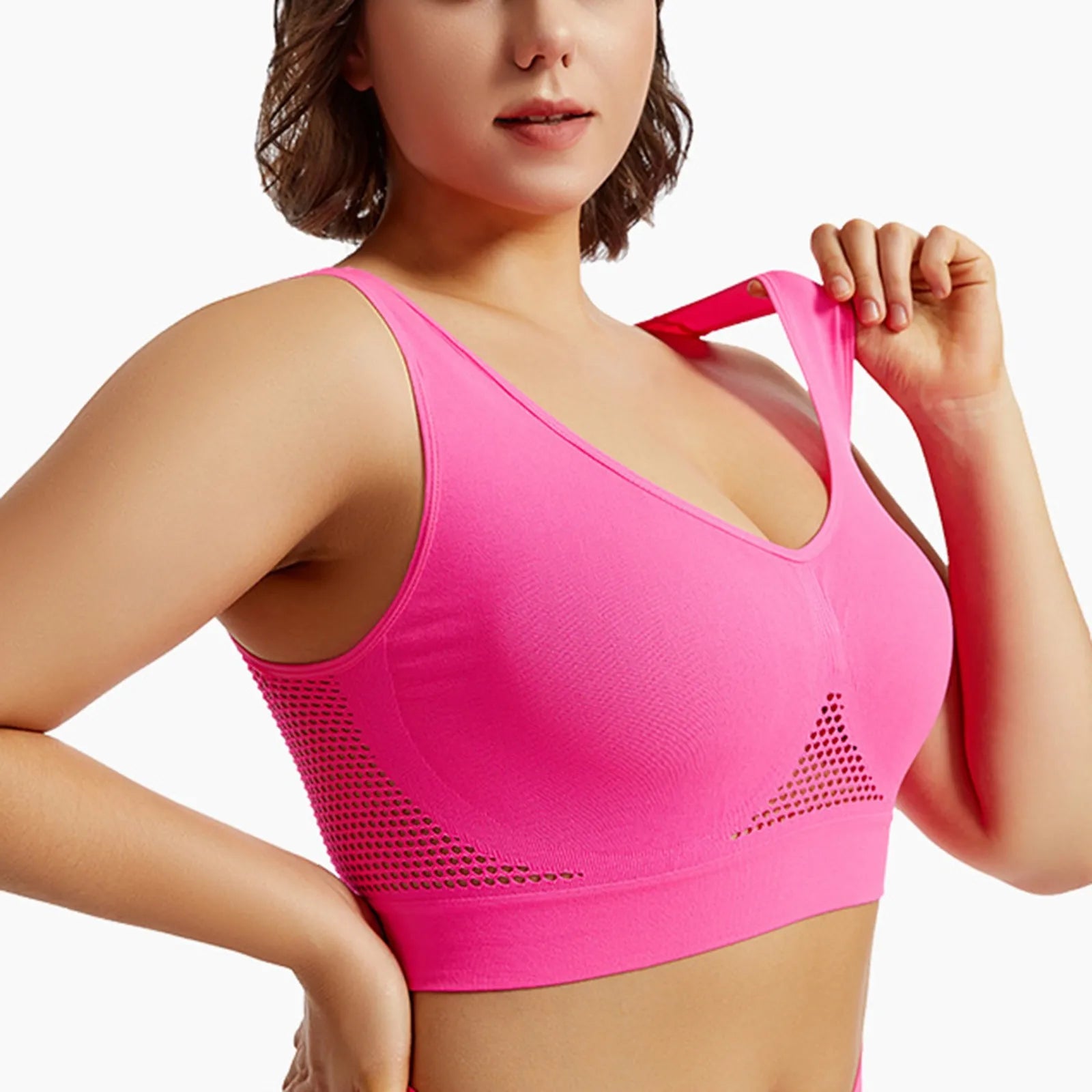 Plus Size Breathable Yoga Running Sports Bra