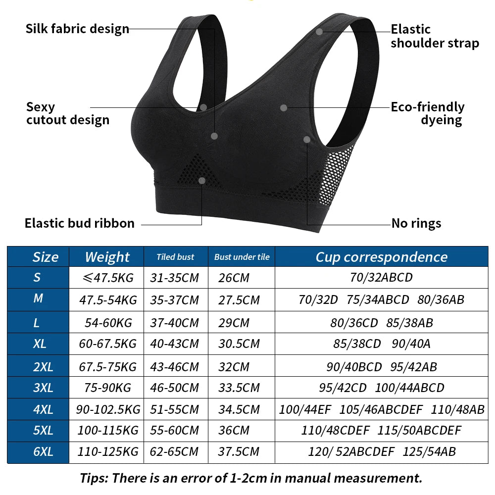 Plus Size Shockproof Sleep Yoga Bra