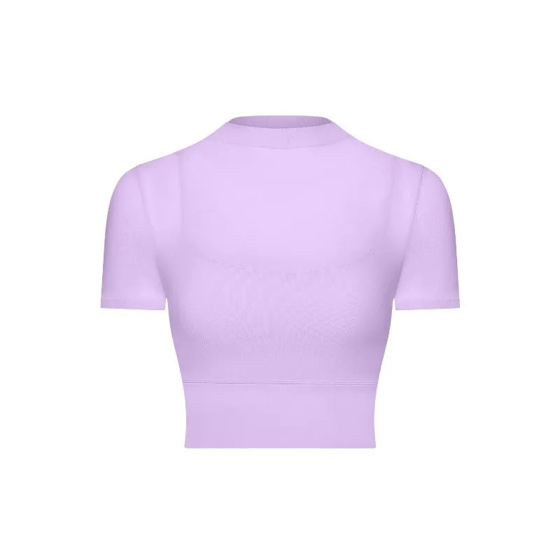 Mesh Sports Bra with Sleeves and Pads