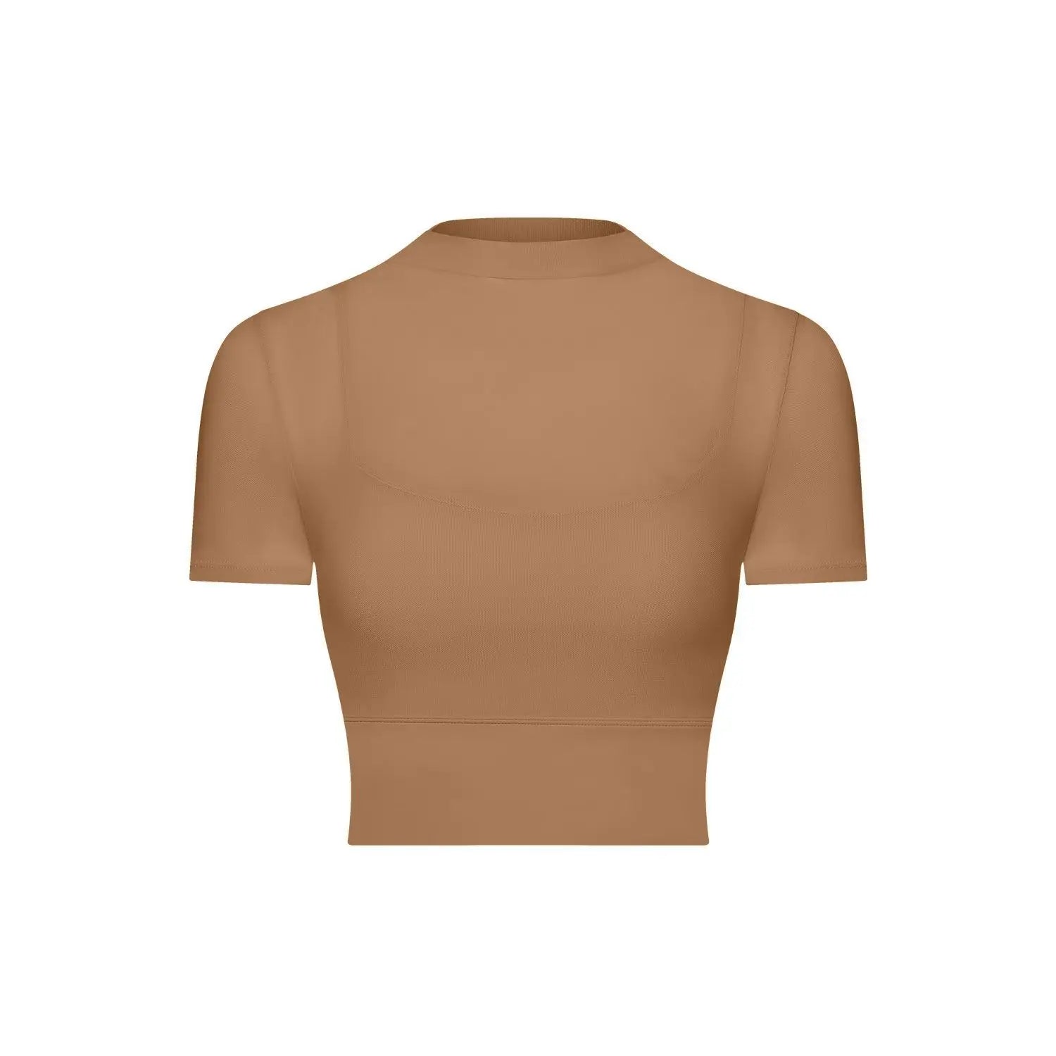 Yoga Gym T Shirt Crop Top with Bra Pads