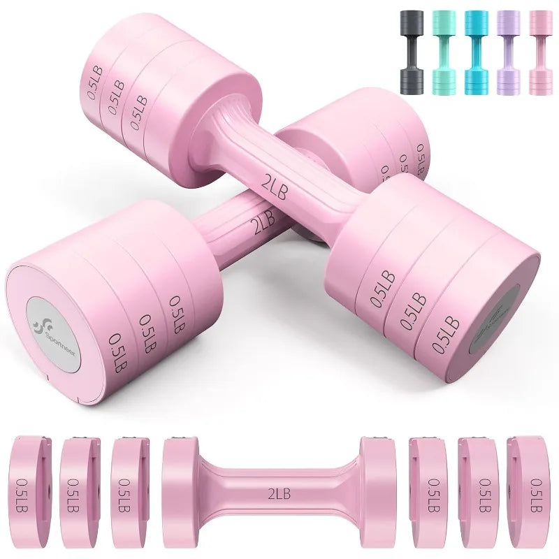 Adjustable Dumbbell Weight Set 2lb to 5lb Pair