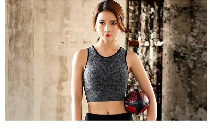 Shockproof Sports Bra Mesh Crop Top