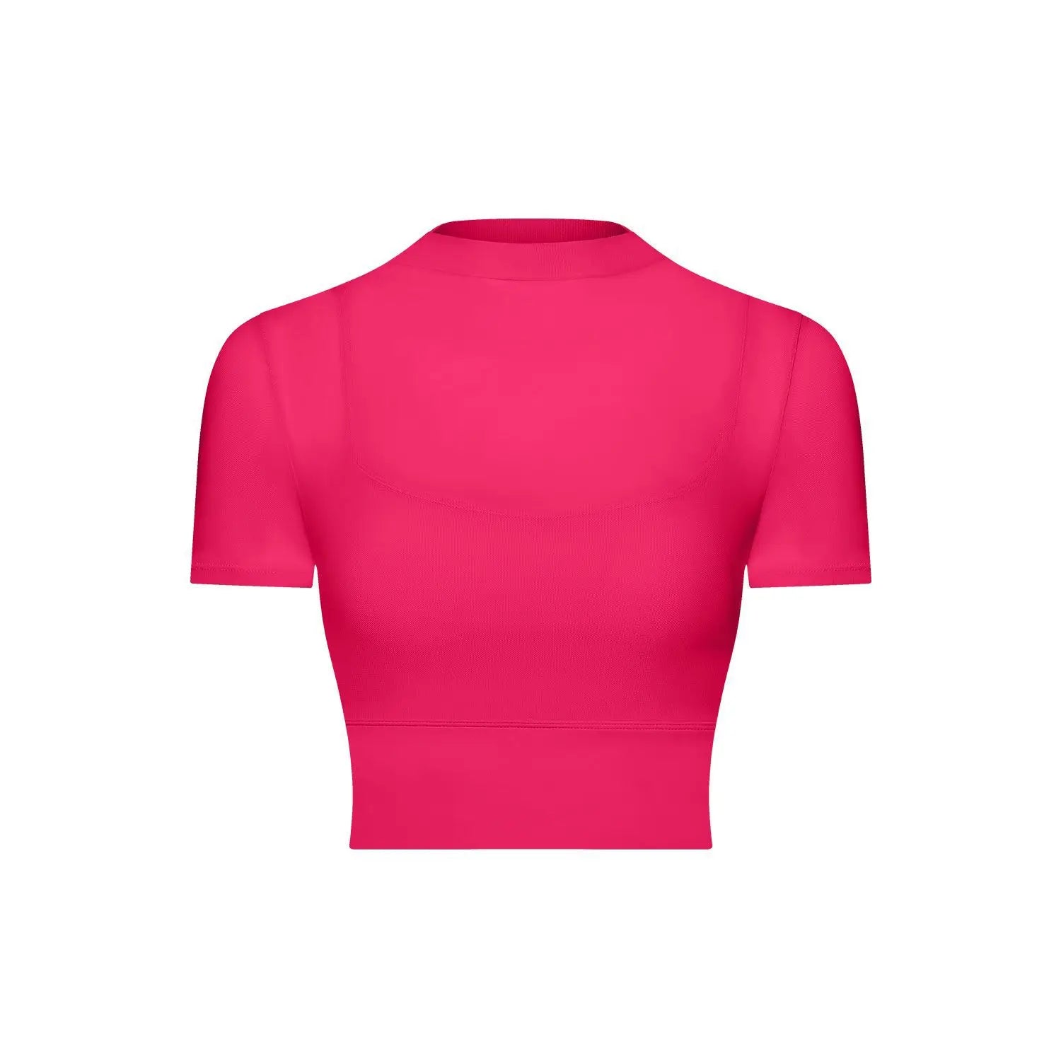 Yoga Gym T Shirt Crop Top with Bra Pads