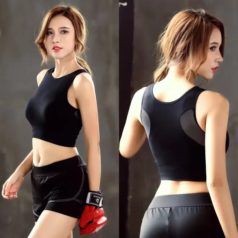 Shockproof Sports Bra Mesh Crop Top