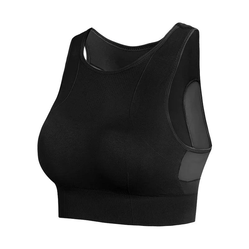 Shockproof Sports Bra Mesh Crop Top