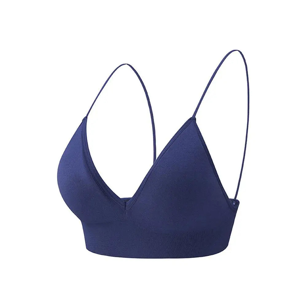 Deep V Triangle Cup Tube Top Sports Bra
