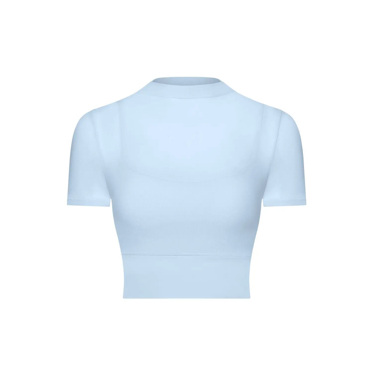 Yoga Gym T Shirt Crop Top with Bra Pads