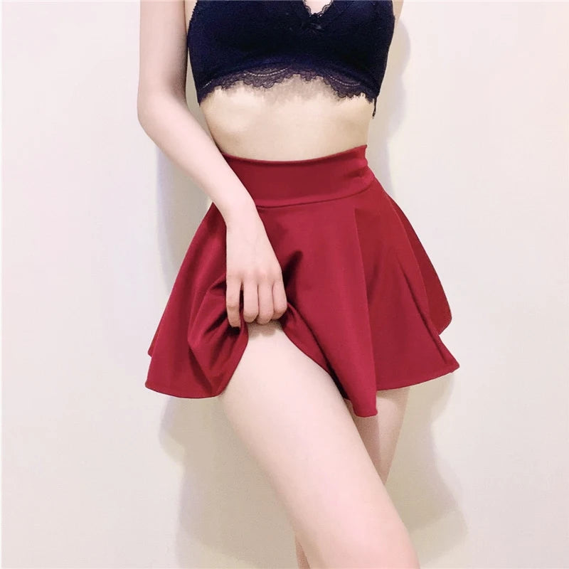 Pleated High Waist Mini Skirt for Women