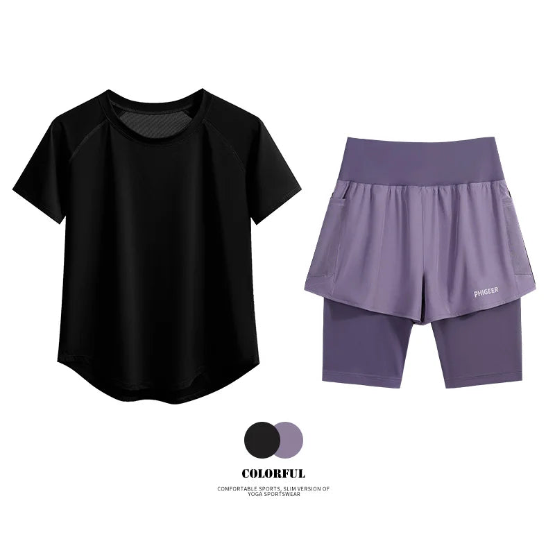 Lightweight Yoga Workout Set 2 in 1 Shorts