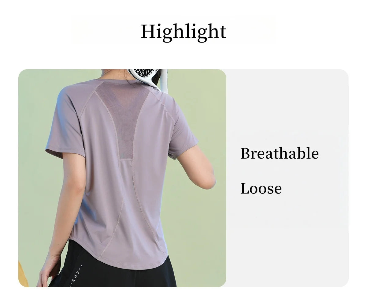 Short Sleeve Summer Workout Shirt for Women
