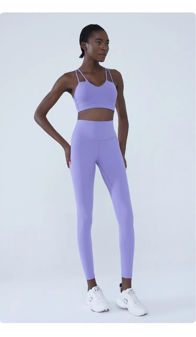 Cross Back Shockproof Padded Sports Bra