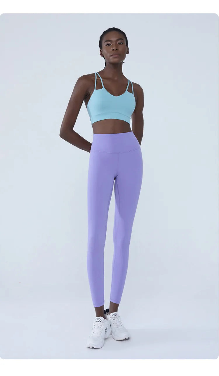 Cross Back Shockproof Padded Sports Bra