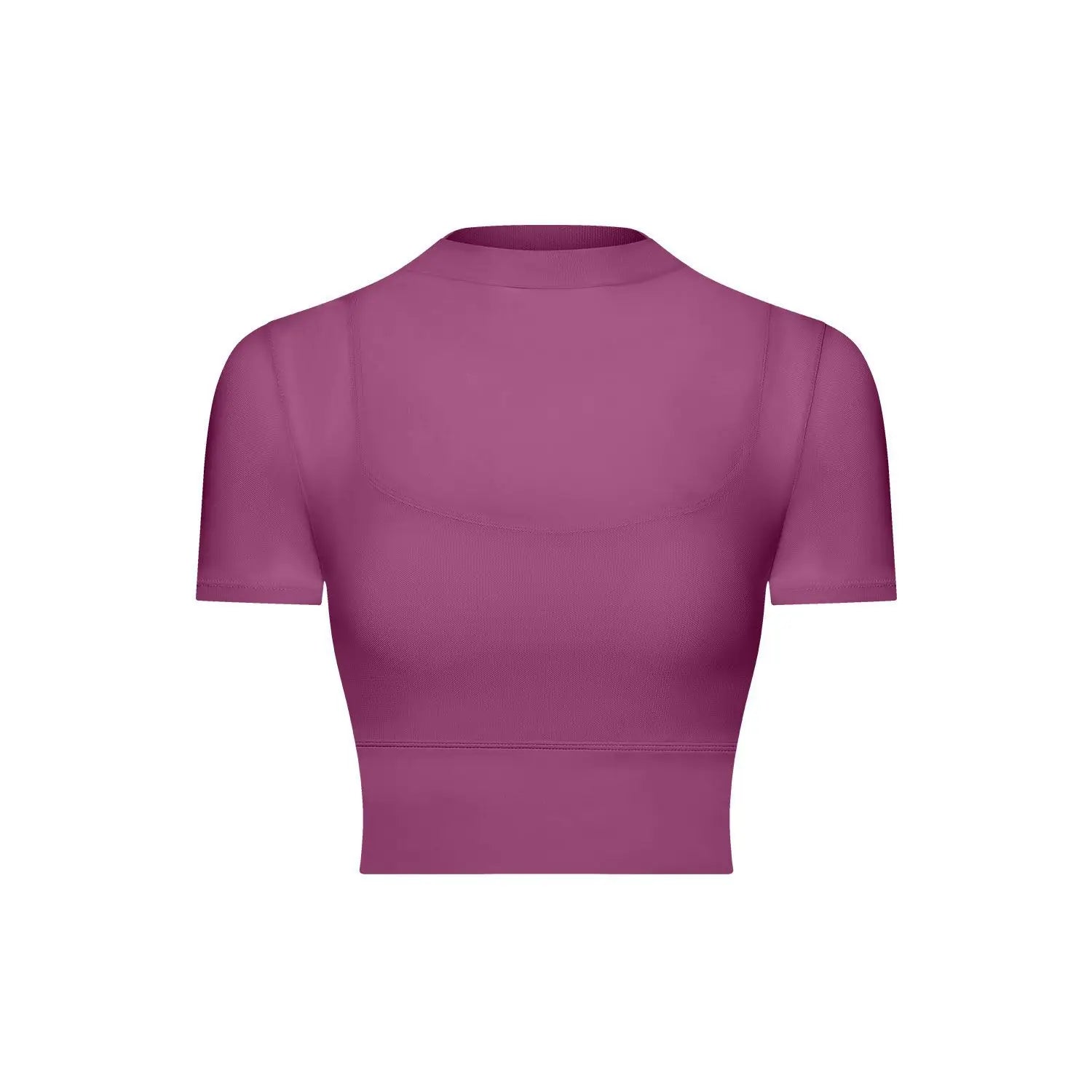 Yoga Gym T Shirt Crop Top with Bra Pads