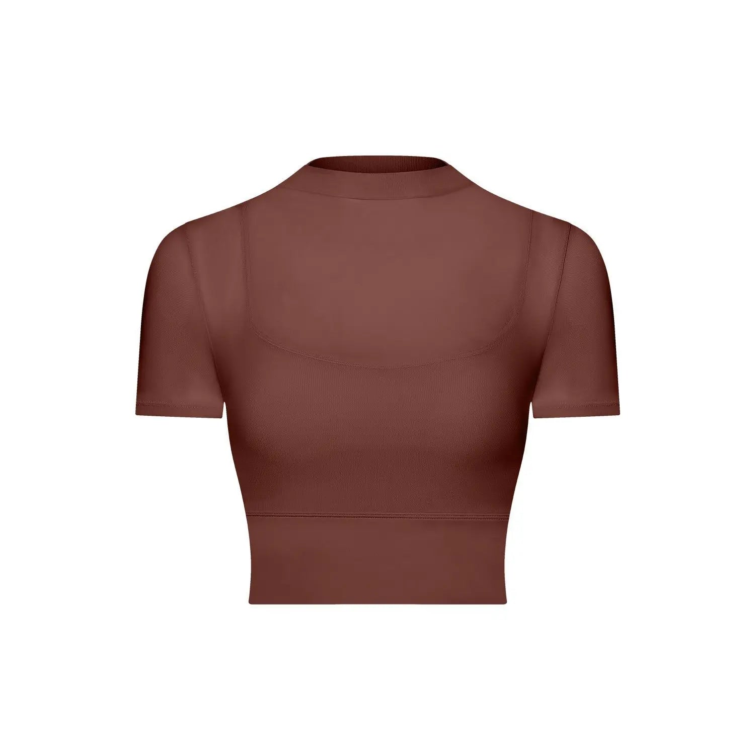 Yoga Gym T Shirt Crop Top with Bra Pads