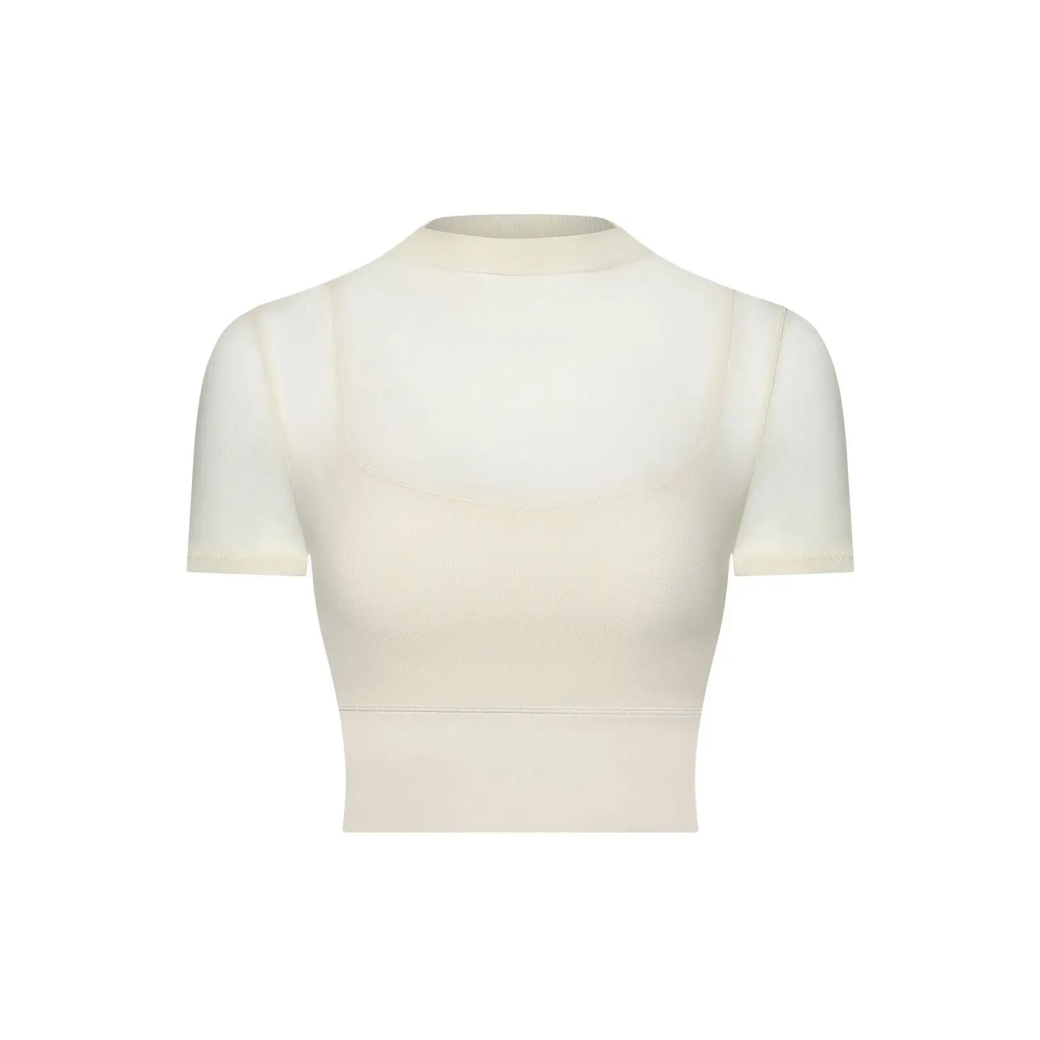 Yoga Gym T Shirt Crop Top with Bra Pads