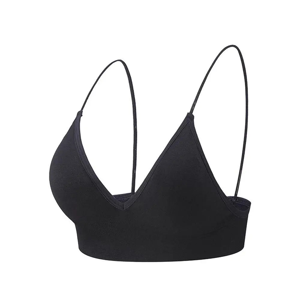 Deep V Triangle Cup Tube Top Sports Bra