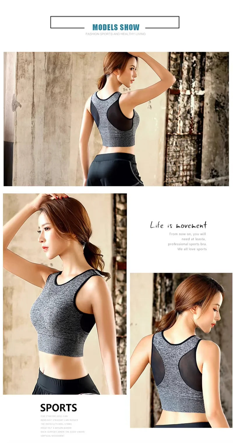 Shockproof Sports Bra Mesh Crop Top