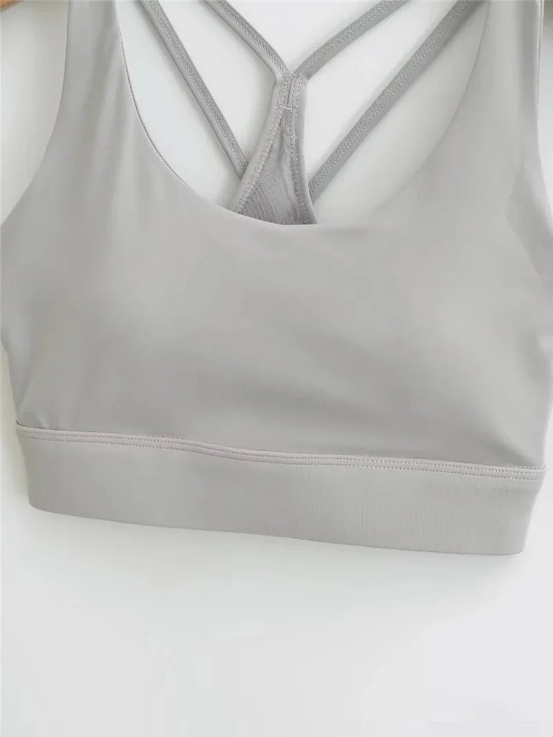 Cross Back Shock Absorption Yoga Bra