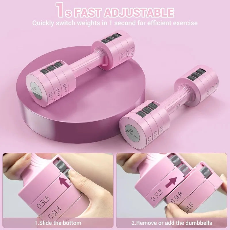 Adjustable Dumbbell Weight Set 2lb to 5lb Pair