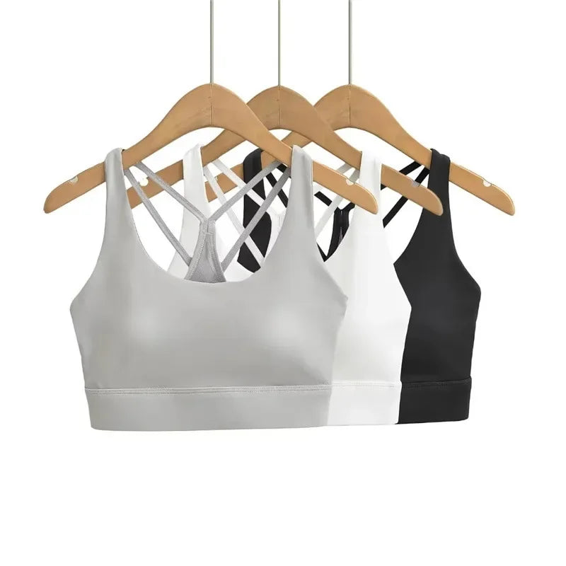 Cross Back Shock Absorption Yoga Bra