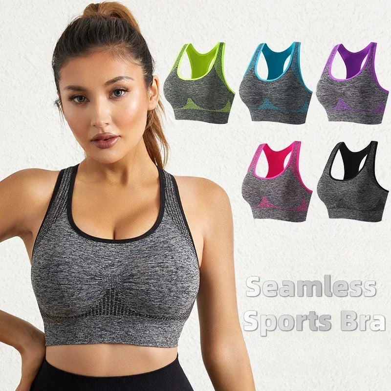 Seamless Crop Top Sports Bra Yoga Vest for Women
