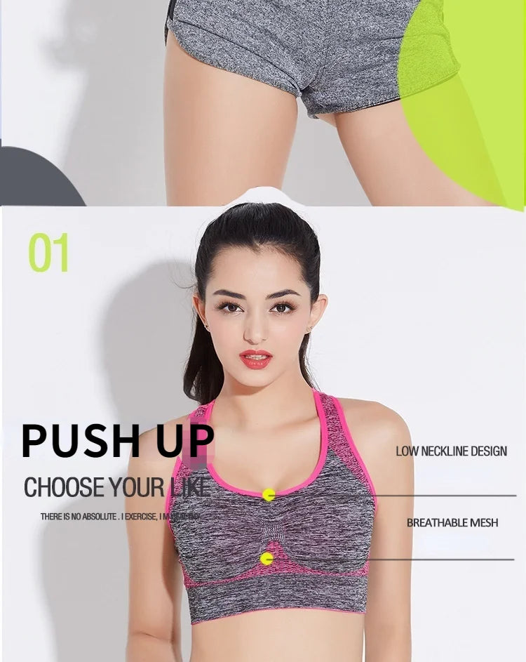 Seamless Crop Top Sports Bra Yoga Vest for Women