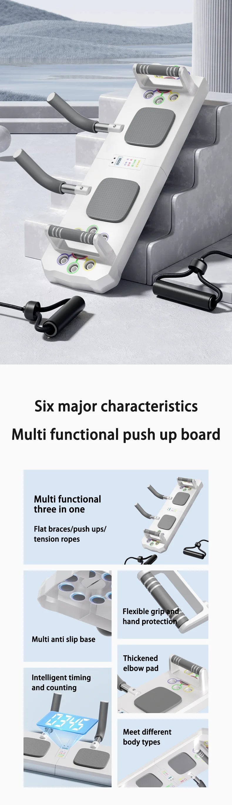 Portable Push Up Sit Up Double Plate Trainer